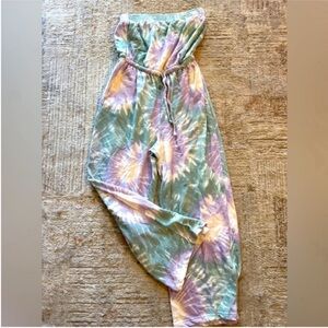 Tie-Dye Jumpsuit in Green and Purple